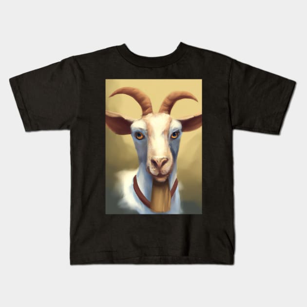 Happy Goat Kids T-Shirt by maxcode